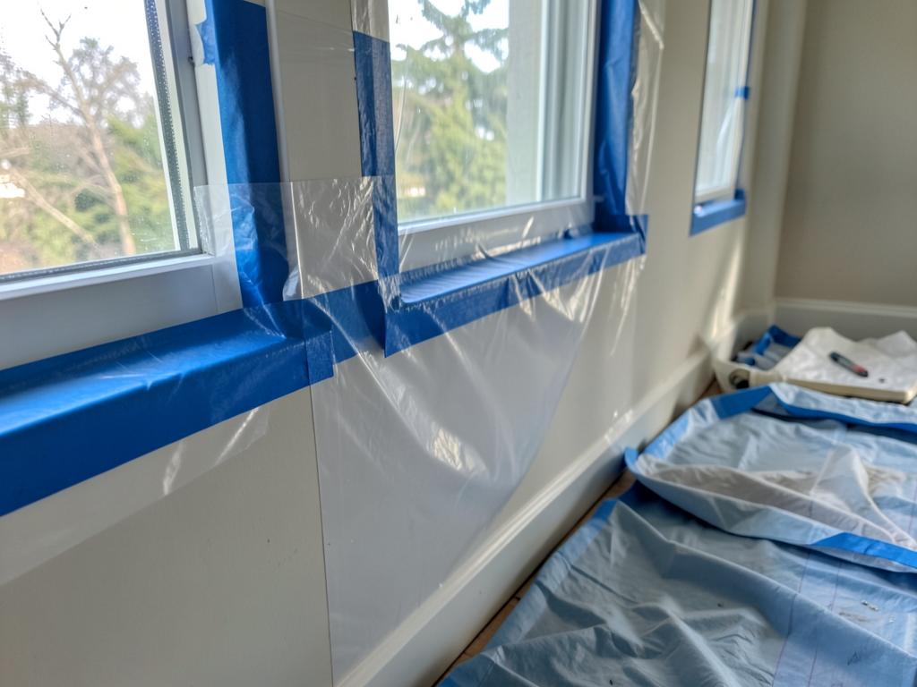Masking and protection before painting